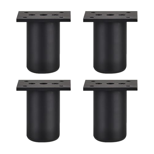 Sofafüße Runde, 4 Stück Höhenverstellbare Sofa Füße Metall Diy Schrank Füße HöHe: 6 - 40cm ( +12mm ) Schwarz Tischbeine Aluminiumlegierung | Eloxierte OberfläChe Stützfüße Ersatz Beine 10cm/4" von Dwinenixtor