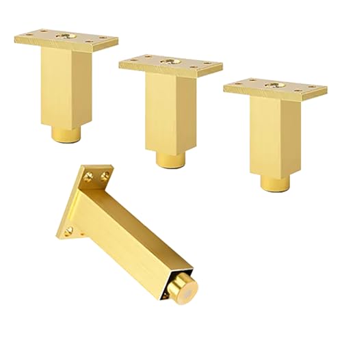 Tischbeine Verstellbar, 4 Stück Gold Tischfüße HöHe: 6-40cm Tischbein Quadrat Couchtisch Füße Aluminiumlegierung | Eloxierte OberfläChe Schrank Füße Ersatz Beine Stützfüße Mit Schraube 10cm/4" Tischbeine Verstellbar, 4 Stück Gold Tischfüße HöHe: 6-40cm Tischbein Quadrat Couchtisch Füße Aluminiumlegierung | Eloxierte OberfläChe Schrank Füße Ersatz Beine Stützfüße Mit Schraube 10cm/4" von Dwinenixtor