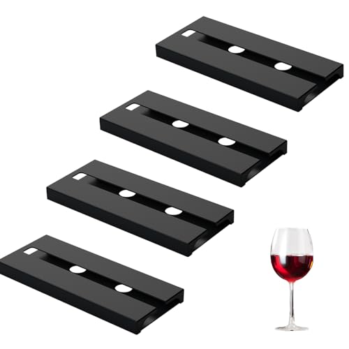 Dwitkul 4 Stück Weinglashalter ohne Bohren Weinglas Halterung unter Schrank Weinglashalter Hängend Gläserhalter Weinglasregal Weinglas Aufbewahrung Rack für Küche, Bar, Restaurant (Schwarz) von Dwitkul