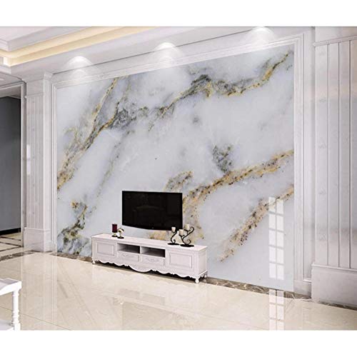 Dwqlx Moderne Weiße Marmor Tapete 3D Wandbild Für Tv Hintergrund Wanddekor Gold Wandbilder Foto Gedruckt Tapeten Für Schlafzimmer-280X200Cm von Dwqlx