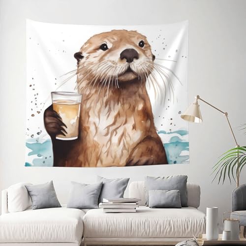 Dwrepo Sea Otter Wandteppich, Flagge, Wandkunst, lustiges Poster, Banner, ästhetische Wandteppiche für Schlafzimmer, Wohnzimmer, Wohnheim, Heimdekoration, 152,4 x 129,5 cm Dwrepo Sea Otter Wandteppich, Flagge, Wandkunst, lustiges Poster, Banner, ästhetische Wandteppiche für Schlafzimmer, Wohnzimmer, Wohnheim, Heimdekoration, 152,4 x 129,5 cm von Dwrepo