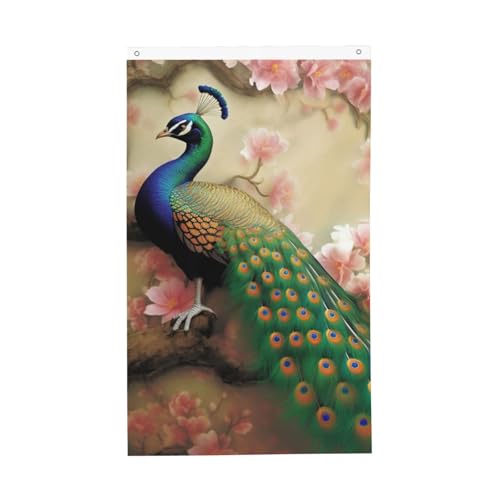 Orientalische Pfau auf Blume Baum Flagge 90 x 152 cm vertikale doppelseitige Gartenflagge Außenhausflagge Lustiges Partybanner Schild Heimdekoration Gartenflaggen für Wandbehang Poster Orientalische Pfau auf Blume Baum Flagge 90 x 152 cm vertikale doppelseitige Gartenflagge Außenhausflagge Lustiges Partybanner Schild Heimdekoration Gartenflaggen für Wandbehang Poster von Dwrepo