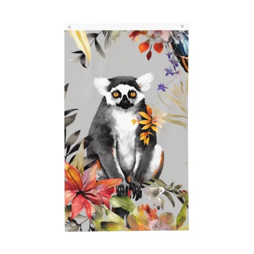 Tiere Lemur Blumen Muster Flagge 90 x 152 cm vertikale doppelseitige Gartenflagge Außenhof Haus Flagge Lustiges Partybanner Schild Heimdekoration Gartenflaggen für Wandbehang Poster Tiere Lemur Blumen Muster Flagge 90 x 152 cm vertikale doppelseitige Gartenflagge Außenhof Haus Flagge Lustiges Partybanner Schild Heimdekoration Gartenflaggen für Wandbehang Poster von Dwrepo