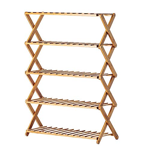 Dxbqm Balkon Lagerregal Blumenständer Bambus Balkon Gartenrahmen Faltbare Massivholz Multilayer Pflanze Multifunktionsküche Badezimmer Lagerregal Große Kapazität L38 / 68Cm von Dxbqm