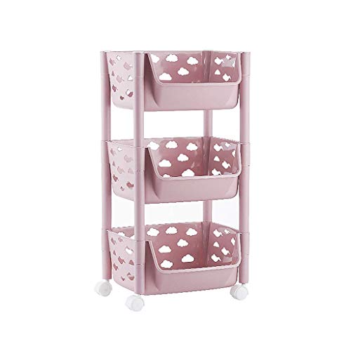 Dxbqm Haushaltslagerregal Badezimmerregal Multilayer Multifunktionaler Boden Gemüse Obstkorb Lagerregal (Farbe: B, Größe: Dreischichtig) von Dxbqm