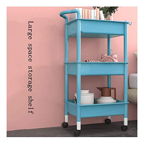 Dxbqm Storage Organizer 3 Ebenen Storage Rack Trolley Mit Mesh Basket Organisation Bewegliche Schlafzimmer Küche Lagerung (Farbe: 2#) von Dxbqm