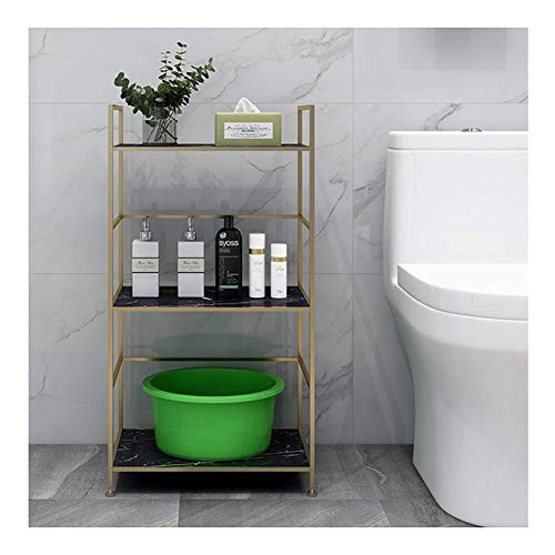 Dxbqm Storage Organizer Shelf Robust 3layer Floorstanding Iron Mehrzweckbadezimmer Kitchen Storage Rack Marmor Partition Hohe Kapazität (Farbe: 4#) von Dxbqm