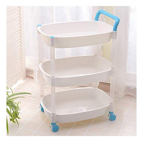 Dxbqm Storage Organizer Storage Trolley Cart 3 Tier 4 Tier Storage Cart Mehrzweck für Badezimmer Küche Schlafzimmer (Größe: 48x 33 x 71 cm) von Dxbqm
