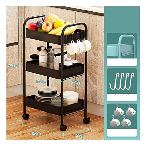 Dxbqm Storage Organizer Storage Trolley Cart für Badezimmer Küche Schlafzimmer Mehrzweck-Antistress mit starken Regalen (Farbe: 4#) von Dxbqm