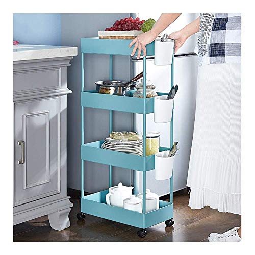 Dxbqm Storage Organizer Storage Trolley Cart für Küche Badezimmer Flur Luftdurchlässiges Trennwandregal Einfach zu montieren (Farbe: 1#) von Dxbqm