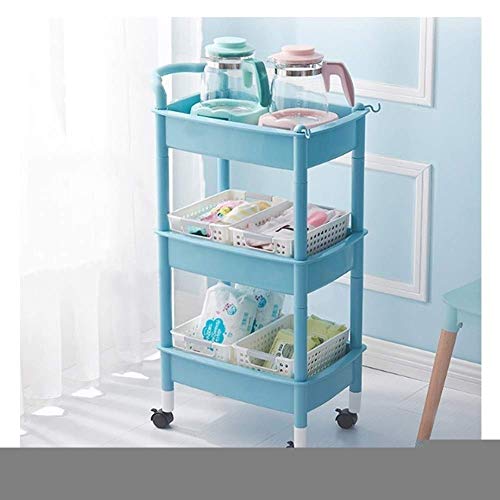 Dxbqm Storage Organizer Storage Trolley Rollwagen Floortoceiling 3 Ebenen Küchengemüse Gewürzregal mit ergonomischen Griffen (Farbe: 2#) von Dxbqm