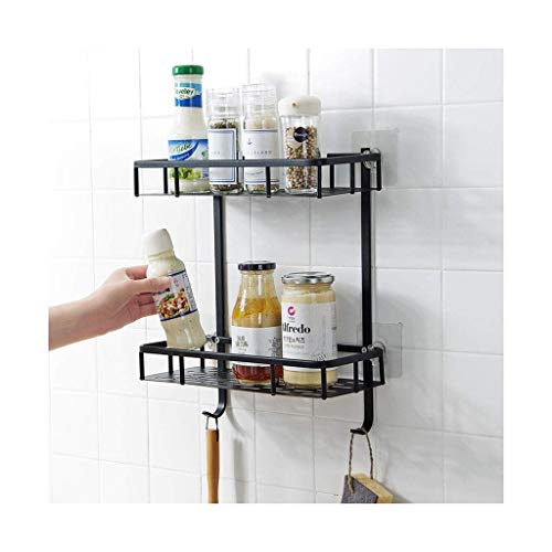 Storage Organizer Regale, Wandmontage Badezimmer Double Layer Punch Free Iron Art Badezimmer Storage Shelf Drain Rack (Farbe: 2#) von Dxbqm