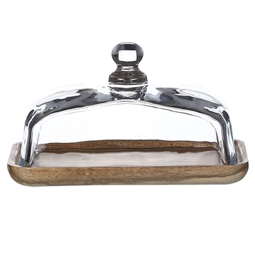 Dxcaicc Dessert-Serviertablett aus Akazienholz mit Glasabdeckung, Mehrzweck-Brotteller, Butterdose, Kuchenbehälter, Obst, Käse, Dessert, Vorspeise, Gemüse,B Dxcaicc Dessert-Serviertablett aus Akazienholz mit Glasabdeckung, Mehrzweck-Brotteller, Butterdose, Kuchenbehälter, Obst, Käse, Dessert, Vorspeise, Gemüse,B von Dxcaicc