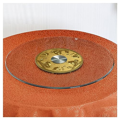 Dxcaicc Esstisch aus Glas, Plattenspieler aus Glas, Lazy Susan Plattenspieler-Esstisch, rundes gehärtetes Glas mit geräuschlos gelagerten Mittelstücken,A,50cm von Dxcaicc