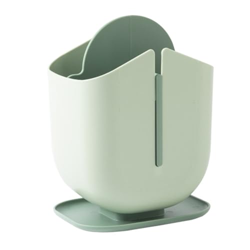 Dxcaicc Küchenutensilienhalter Essstäbchenkorb, Aufbewahrungsregal mit 4 Fächern Geschirr-Aufbewahrungsbox multifunktionale Kunststoff-Drainage,Grün von Dxcaicc