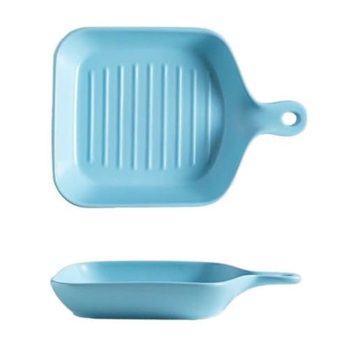 Dxcaicc Lasagneschale Keramik Bunte Und Schöne Farben Mit Mehreren Farben Zur Auswahl Backschalen Griff Backblech Auf Hochzeitsfeiern,Blue b von Dxcaicc