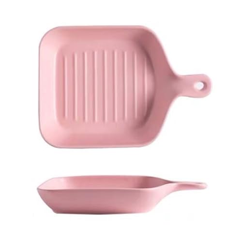 Dxcaicc Lasagneschale Keramik Bunte Und Schöne Farben Mit Mehreren Farben Zur Auswahl Backschalen Griff Backblech Auf Hochzeitsfeiern,Pink b von Dxcaicc