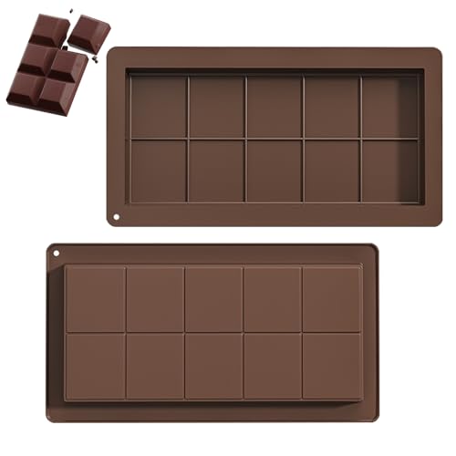 2 Stück Schokoladenform Silikon,Silikon Tief,Dubai schokolade form aus Silikon,Antihaftbeschichtung Schokoladenform,Tief Schokoladentafel Form,für Schokolade Praline Süßigkeiten (A) von Dxmcgttbd