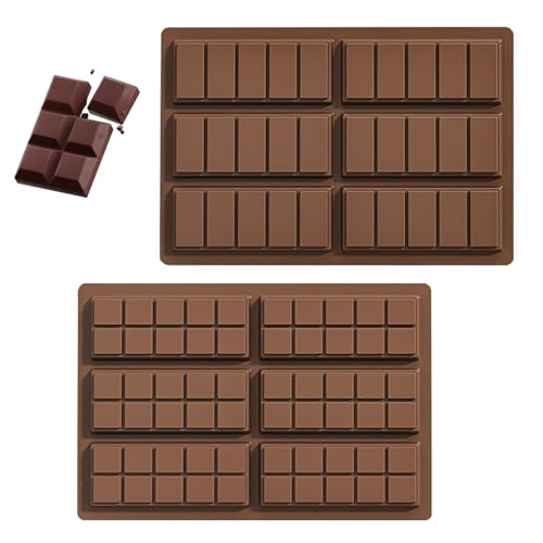 2 Stück Schokoladenform Silikon,Silikon Tief,Dubai schokolade form aus Silikon,Antihaftbeschichtung Schokoladenform,Tief Schokoladentafel Form,für Schokolade Praline Süßigkeiten (B) von Dxmcgttbd