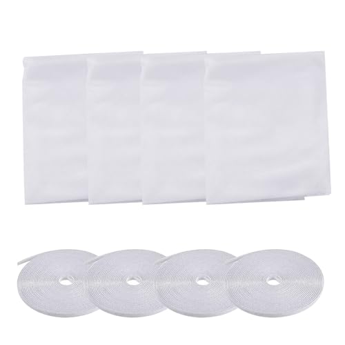 4 Stück fliegengitter fenster,insektenschutz fenster, Fliegengitter,nsektenschutz Fenster,mit 4 Rollen Selbstklebeband,schützen die Familie vor Insekten(Weiß) von Dxmcgttbd