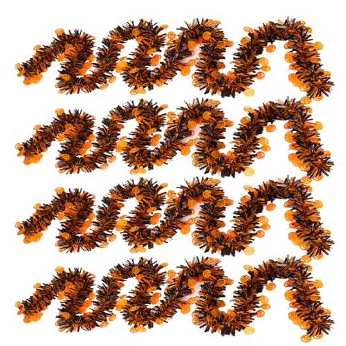 4PCS Halloween-Lametta-Girlanden,Halloween Girlande,Klassische Halloween Drehstreifen,Party-wollstreifen-dekor,Halloween Geschenkverpackung Lametta,für Drinnen Draußen (A) von Dxmcgttbd