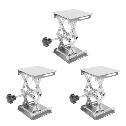 Dxoniislh 3 x wissenschaftlicher Laborwagenheber, 100 x 100 mm, Edelstahl, Laborständer, Tischregal, Scherenheber, Labheber, Heber für wissenschaftliche Experimente von Dxoniislh