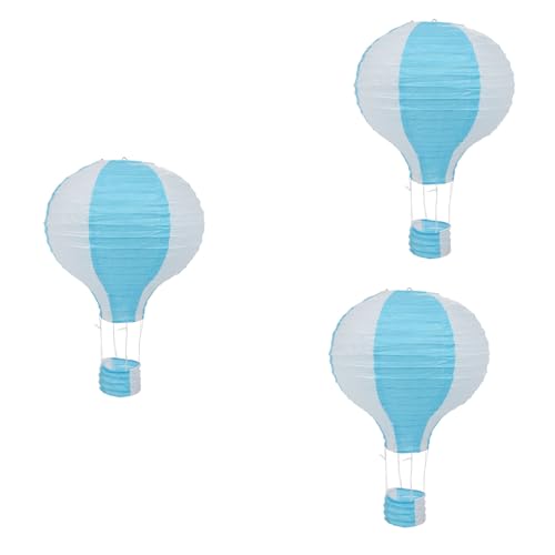Dxoniislh 3Stück 12 Heiß Luft Ballon Papier Laterne Lampenschirm Decken Leuchte Hochzeit, Blau Streifen Dxoniislh 3Stück 12 Heiß Luft Ballon Papier Laterne Lampenschirm Decken Leuchte Hochzeit, Blau Streifen von Dxoniislh