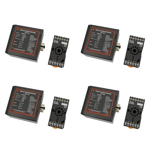 Dxoniislh PD132 Eink-induktiver Fahrzeug-Schleifendetektor für Parkplatz, Fahrzeugschleifendetektor, englische Version, 4 Stück von Dxoniislh