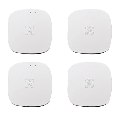 Dxoniislh Tuya ZigBee MmWave Menschlicher Anwesenheitssensor mit Leuchtdichte, Mikrowellen-Radar-Erkennung, PIR-Bewegungssensor, Wandhalterung, 4 Stück von Dxoniislh