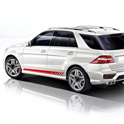 DxxxAB7 Autoaufkleber für Mecedes Benz ML Class W166 W164 W163 ML320 ML350,Seitenschweller Abziehbilder Tür Aufkleber Auto Tuning Zubehör,Selbst-Kleber,C-Red von DxxxAB7