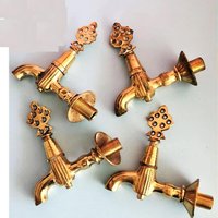 4Er-Set Ottomane, Gebürsteter Messinghahn, Messing-Badarmatur, Unlackierter Messing-Küchenarmatur, Antiker Küchenhahn/Bad-Messing-Hahn von DyESTOREVINTAGE