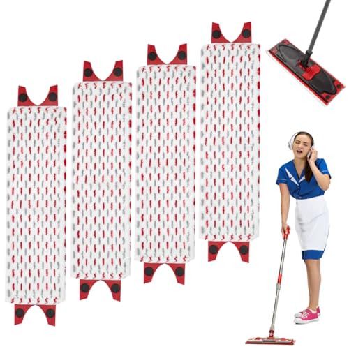 Dyaucwpo 4 Stück Bodenwischer Ersatzbezug Compatible with Vileda Ultramax, Wischbezug Waschmaschinen Geeignet Flecken Entfernen, Wischmopp Ersatzteile Mikrofaser, für Empfindliche Böden, Hartböden von Dyaucwpo