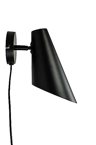 Dyberg Larsen Cale Schwarz Wandleuchte Innen | Modische Lampe für neben dem Bett oder Wohnzimmer | Leichte Wandlampe Innen im Dänischen Design | Moderne Wandleuchten mit Kabel | 40W/E14 von Dyberg Larsen