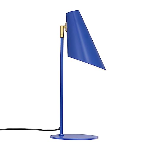 Dyberg Larsen Cale Tischlampe Blau - Leselampe Hergestellt aus Blau Metall - Modern & Leicht Nachttischlampe - GU10/35W - Schreibtischlampe in Dänisches Design - Schlafzimmer Deko ohne leuchtmittel von Dyberg Larsen