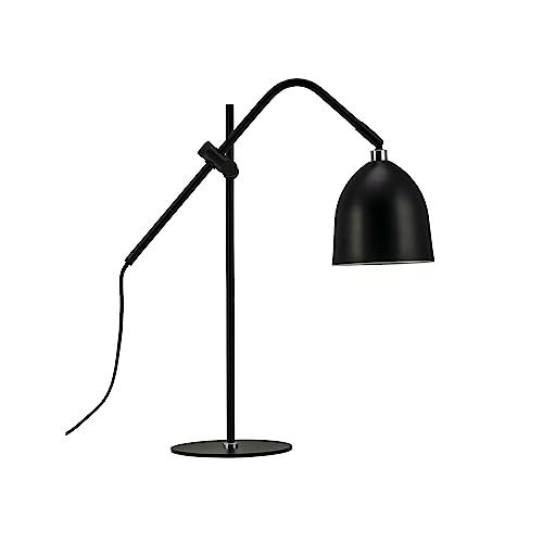 Dyberg Larsen - Easton Tischlampe - Schwarz/Schwarzes Rohr - Metall - 60W - Innenbereich - Modern Deko - Deko Schlafzimmer oder Leselicht - Leicht - Dänisches Design von Dyberg Larsen