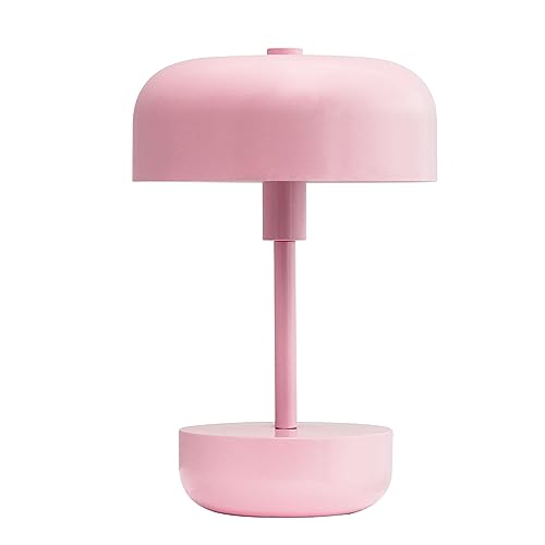 Dyberg Larsen Haipot Tischlampe Kabellos Rosa | LED Lampe Dänischen Design Wiederaufladbare | Schreibtischlampe ohne leuchtmittel | Nachttischlampe 8 Stunden Akkulaufzeit | LED Tischleuchte Kabellos von Dyberg Larsen