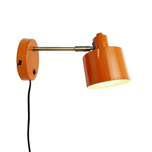 Dyberg Larsen Ocean Orange Wandleuchte Innen | Modische Lampe für neben dem Bett oder Wohnzimmer | Leichte Wandlampe Innen im Dänischen Design | Moderne Wandleuchten mit Kabel | E14/40W von Dyberg Larsen