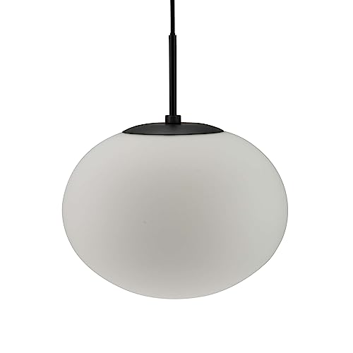 Dyberg Larsen - Princess Pendelleuchte Opal/Schwarz Aufhängung - Glas/Metall - 5W LED - Hängeleuchte Innen - Deckenlampe - Deckenlampe Wohnzimmer - Pendelleuchte Esstisch - Licht - Dänisches Design von Dyberg Larsen