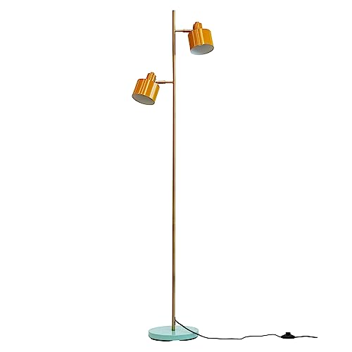 Dyberg Larsen Stehlampe Ocean Curry/Messing/Türkis - Stehlampe wohnzimmer - E14/40W - Lampe aus Dänisches Design ohne leuchtmittel - bodenlampe Modern - deko schlafzimmer oder wohnzimmer von Dyberg Larsen