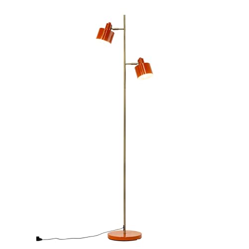 Dyberg Larsen Stehlampe Ocean Orange/Messing Stehlampe wohnzimmer Ohne Leuchtmittel - E14/40W - Dänisches Design - bodenlampe Modern - Deko schlafzimmer oder wohnzimmer von Dyberg Larsen