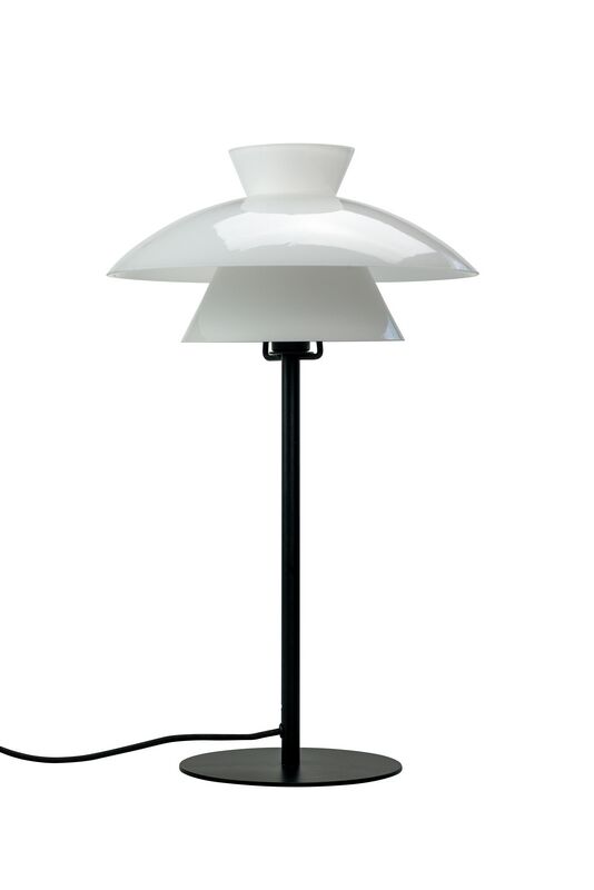 Dyberg Larsen Valby Tischleuchte opal schwarz von Dyberg Larsen