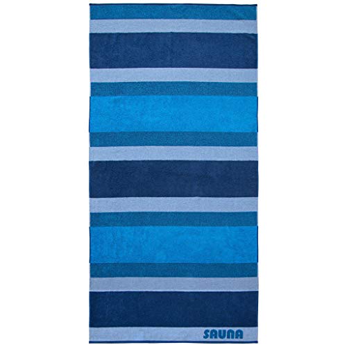 Dyckhoff Frottierserie 'Blue Island' Saunatuch Sauna Stripe 100 x 200 cm Blau von Dyckhof