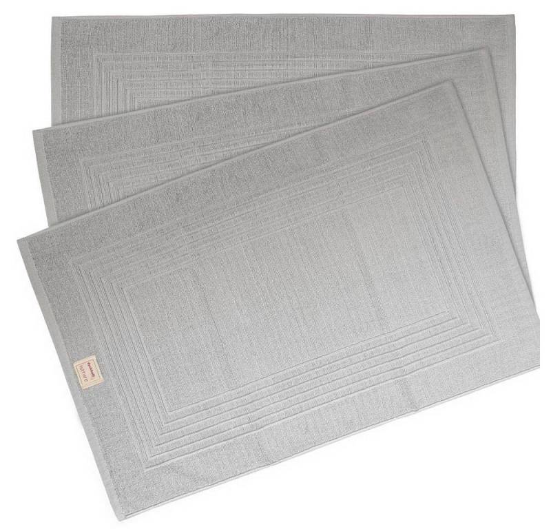 Dyckhoff Badematte 3 Badvorleger NATURE 50x80cm - silber, Waschtemperatur bis 60 °C, Trockner geeignet, Baumwolle, quadratisch von Dyckhoff
