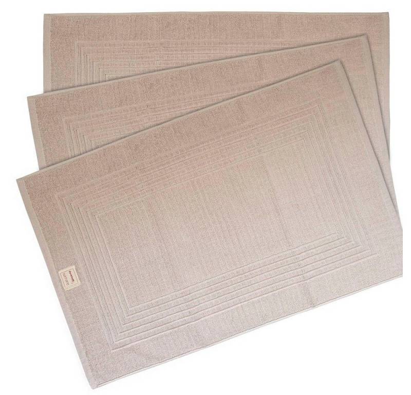 Dyckhoff Badematte 3 Badvorleger NATURE 50x80cm - stein, Waschtemperatur bis 60 °C, Trockner geeignet, Baumwolle, quadratisch von Dyckhoff