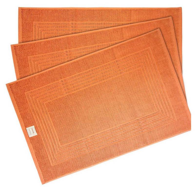 Dyckhoff Badematte 3 Badvorleger NATURE 50x80cm - terra, Waschtemperatur bis 60 °C, Trockner geeignet, Baumwolle, quadratisch von Dyckhoff