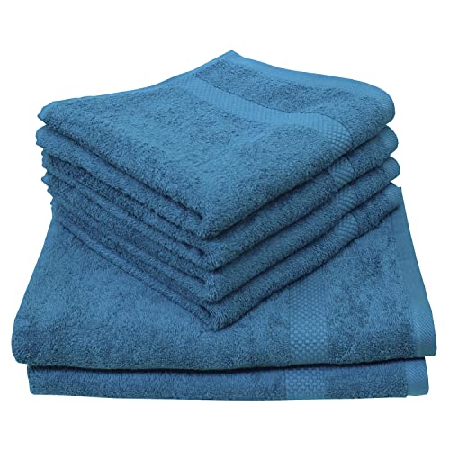 Dyckhoff 6-TLG Frottier Handtuch Set Planet, 4 Handtücher (50x100cm) 2 Duschtücher (70x140cm), petrol von Dyckhoff