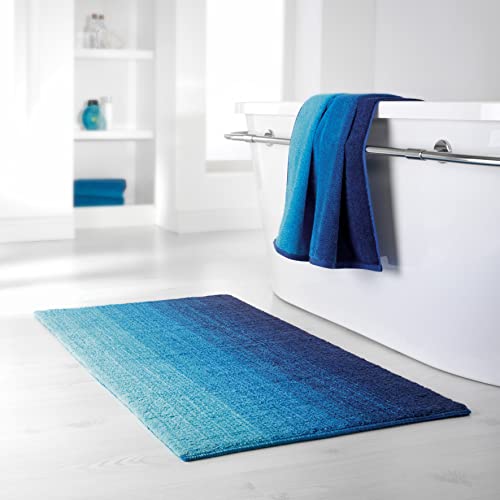 Dyckhoff Badteppich Colori, Blau, 70 x 120 cm, 100% Bio Baumwolle, GOTS von Dyckhoff