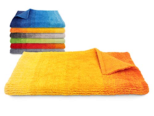 Dyckhoff Badteppich Colori - 100% Bio-Baumwolle - 1500 g/m² - einzeln gefertigt 544.662, 70 x 120 cm, gelb von Dyckhoff