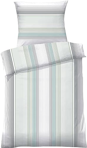 Dyckhoff Bettwäsche Weichfrottier Jade-grün-grau Größe 155x220 cm (80x80 cm) von Dyckhoff