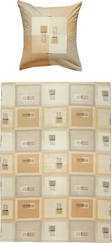 Dyckhoff Bettwäsche Weichfrottier braun Größe 1x 155x220 cm + 1x 80x80 cm von Dyckhoff